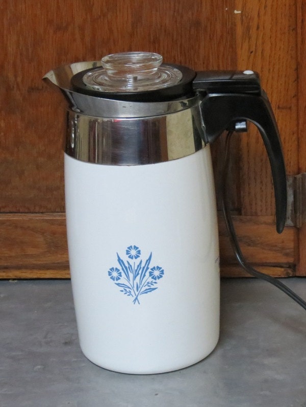 Corning Ware Electric Coffee Percolator with Cornflower