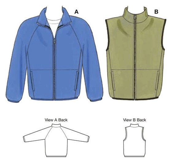 Sewing Pattern Mens Pattern Jacket Pattern Vest Pattern