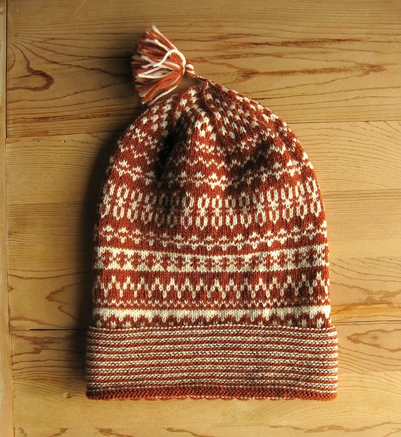 Traditional Swedish knit cap. Pattern is from Halland Sweden