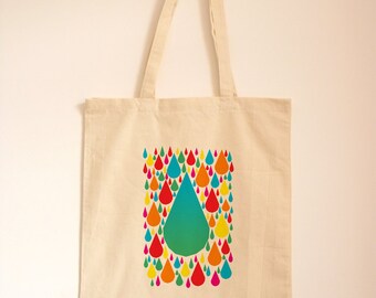 Summer Beach Bag Multi Colour Tear drops Design Lightweight Tote Bag ...