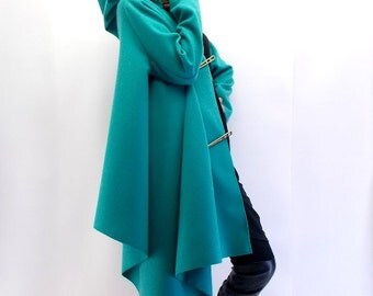 Plus Size Coat / Wool Spring Coat / Asymmetrical Coat / Loose Coat TC02