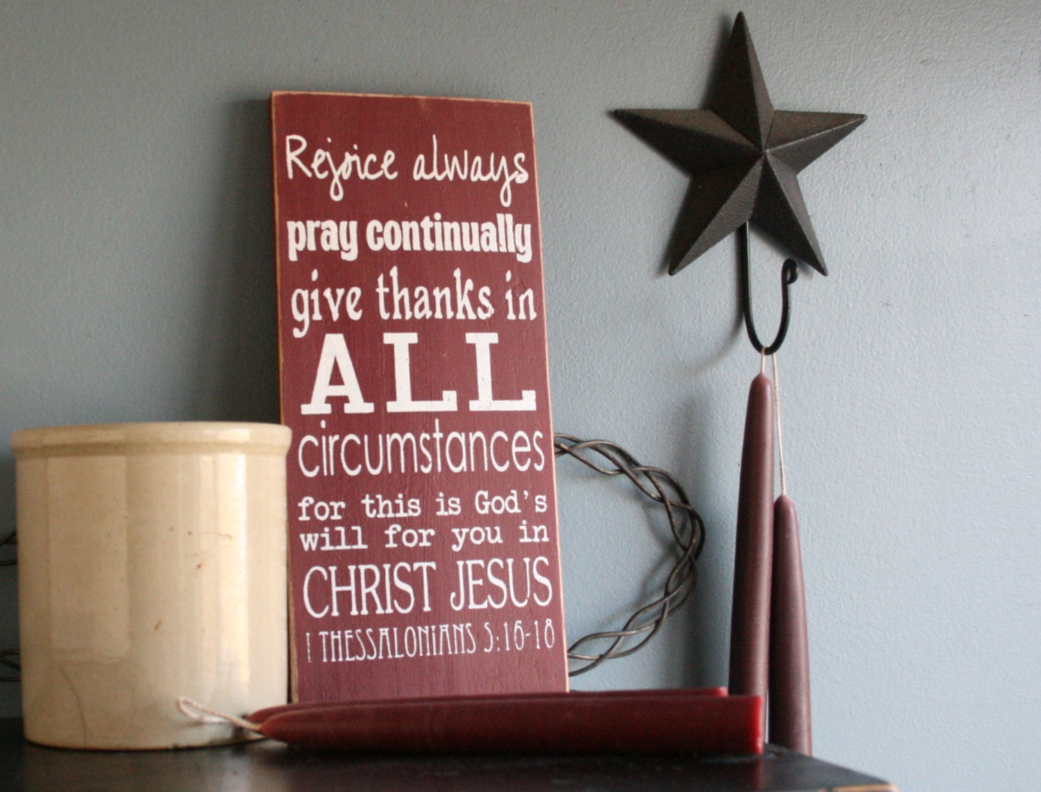 Rejoice Always 12 x 5.5 Wooden Sign 1
