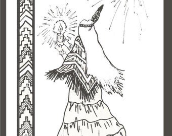 coloring page christmas printable native american