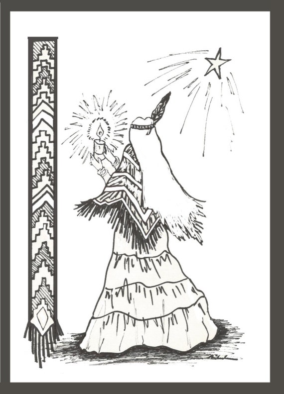 Download Items similar to Coloriing Pages, Christmas Crafts, Native American, Be the Light on Etsy