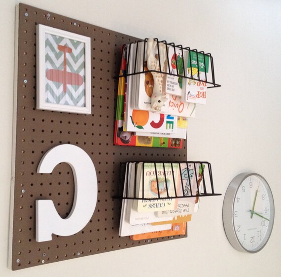 Items similar to Peg Board Nursery Changing Table Organizer (Brown) on Etsy