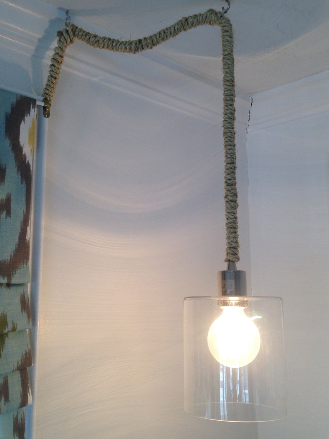 Items similar to Nautical Rope Pendant Light - PLUG IN on Etsy