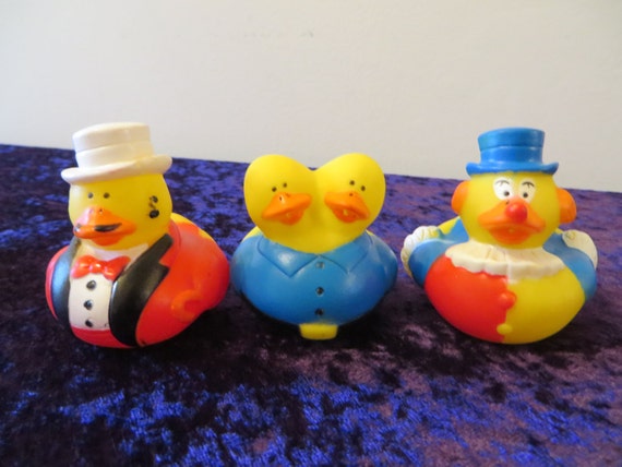 Circus/Carnival rubber ducks.Two-headed duck a clown a