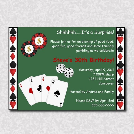 Casino Themed Printable Digital or Printed by FunWrappers on Etsy