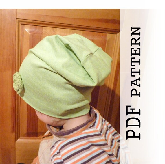 Kids slouch beanie pattern PDF sewing pattern Baby hat Hat