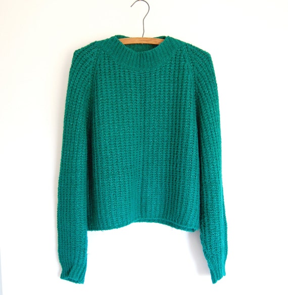 vintage 90s Shaker Sweater / Cropped Knit Jumper by shopgoodgrace