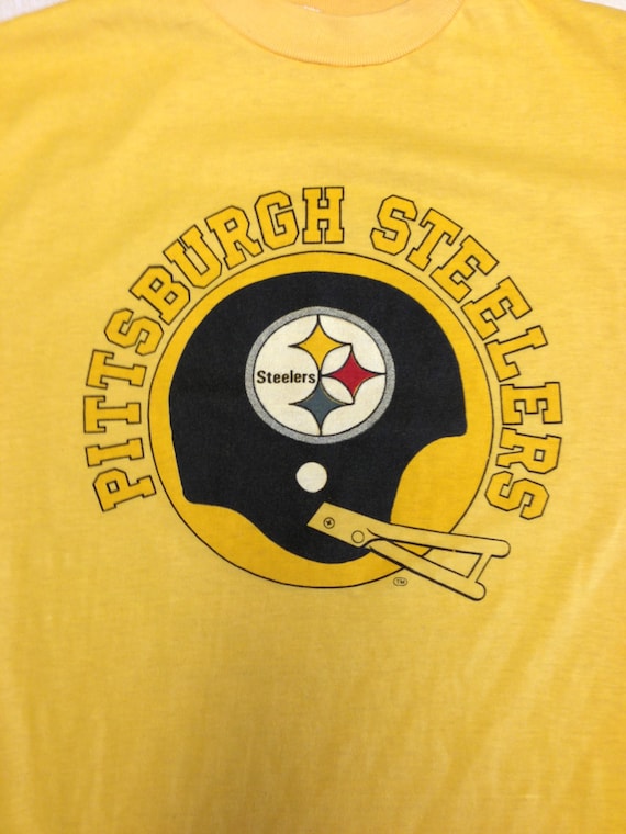 Vintage Pittsburgh Steelers Logo Tshirt Shirt Black and Yellow