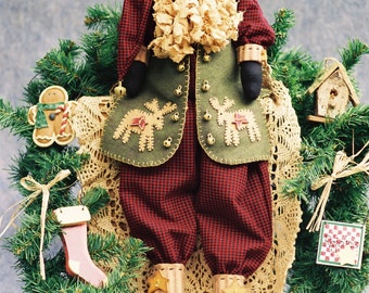 Cloth Doll E-Pattern - Folk Art Christmas Santa