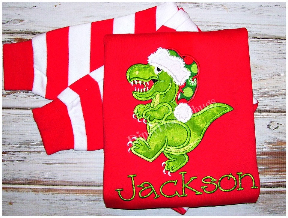 Dinosaur Pajamas Christmas Pajamas Dinosaur Christmas Dinosaur Christmas Pj