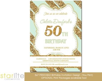 Items similar to 50TH Birthday Canvas Print - ANY NUMBER - Birthday ...