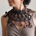 Crochet collar, crochet neckwear, neckpiece, fiber jewelry, fiber art, wearable art - Ichtaca - Aztec-inspired in earth tones