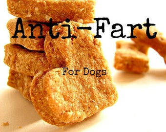 No Fart Dog Treats - All natural wheat-free biscuits for Gassy Puppies - 8oz
