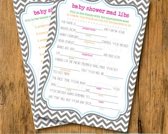 INSTANT UPLOAD Baby Shower Game Mad Libs - Fiesta Baby Shower Game, Baby Shower Mad Lib, Baby Shower Game, Mad Lib Baby Game, Fiesta Game