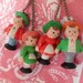 Vintage Miniature Wooden Toy People Pin Crafts, Jewelry Christmas Ornaments 2 Sets