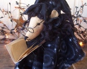 Primitive Folkart Halloween Whimsical  Mouse Witch Art Doll Mice ofg hafair faap