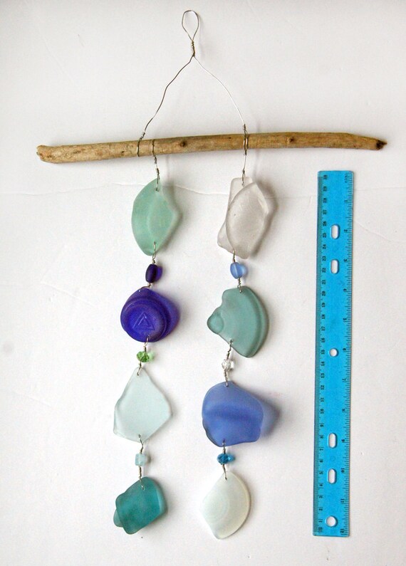 Sea Glass Suncatcher Mobile in Shades of the Sea