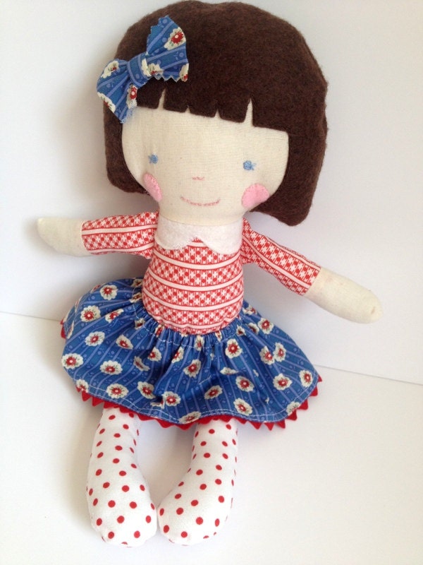 Fabric doll eco friendly doll handmade toy gift eco