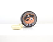 Pirate Tooth Fairy Box - Pirate Non Toxic Vitamin Box - Tooth Fairy Box for Boys - With optional matching Pin Back Button Badge - Powder Box