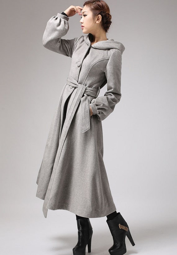 Items similar to 100% cashmere coat - long sleeve womens long swing ...
