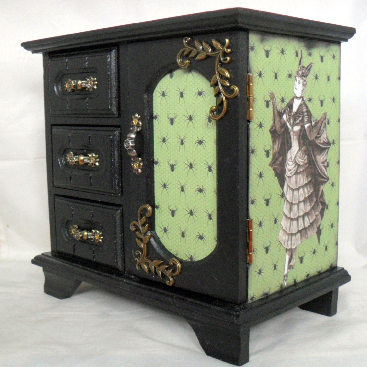 Gothic Jewelry Box Victorian Vampire Upcycled Jewelry