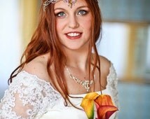 SilverMoon Bridal  Circlet - Elven Celtic Headpiece Headdress Tiara Diadem Crown Headband - Medieval Fairy Renaissance - Celtic Jewelry