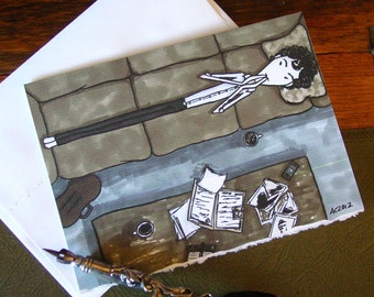 Sherlock Holmes Card - Thinking Pose