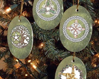 Set of Four Magical Symbols, Collection I, Yule/Winter Solstice Ornaments
