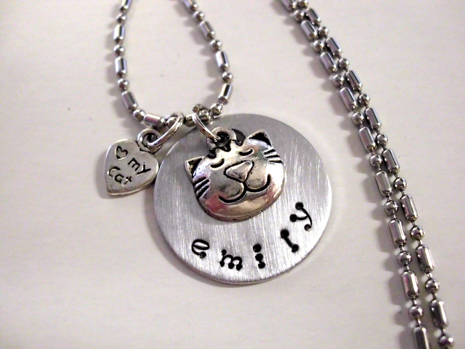 Cat Necklace Cat Jewelry Animal Jewelry Personalized Cat