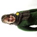 Barley Brown Chunky Knit Cowl Scarf with Large Yellow Button