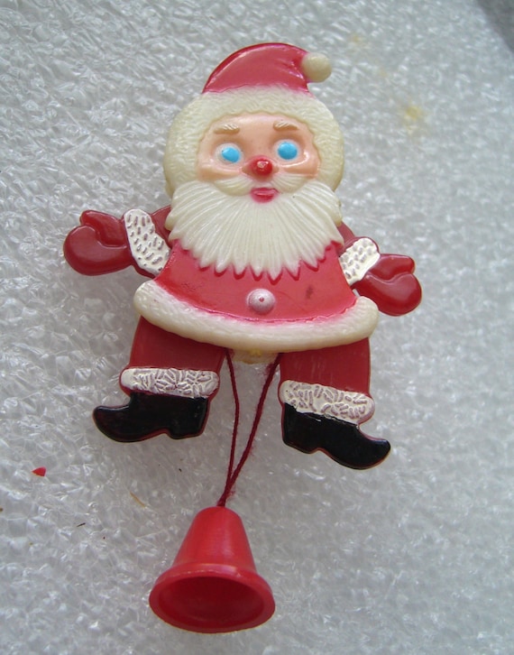 Vintage Santa Claus pin brooch with movable arms and legs