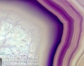 PURPLE AGATE - fine art print - macro photography - rocks minerals geode crystal gem stone white grey violet lilac wheat ivory