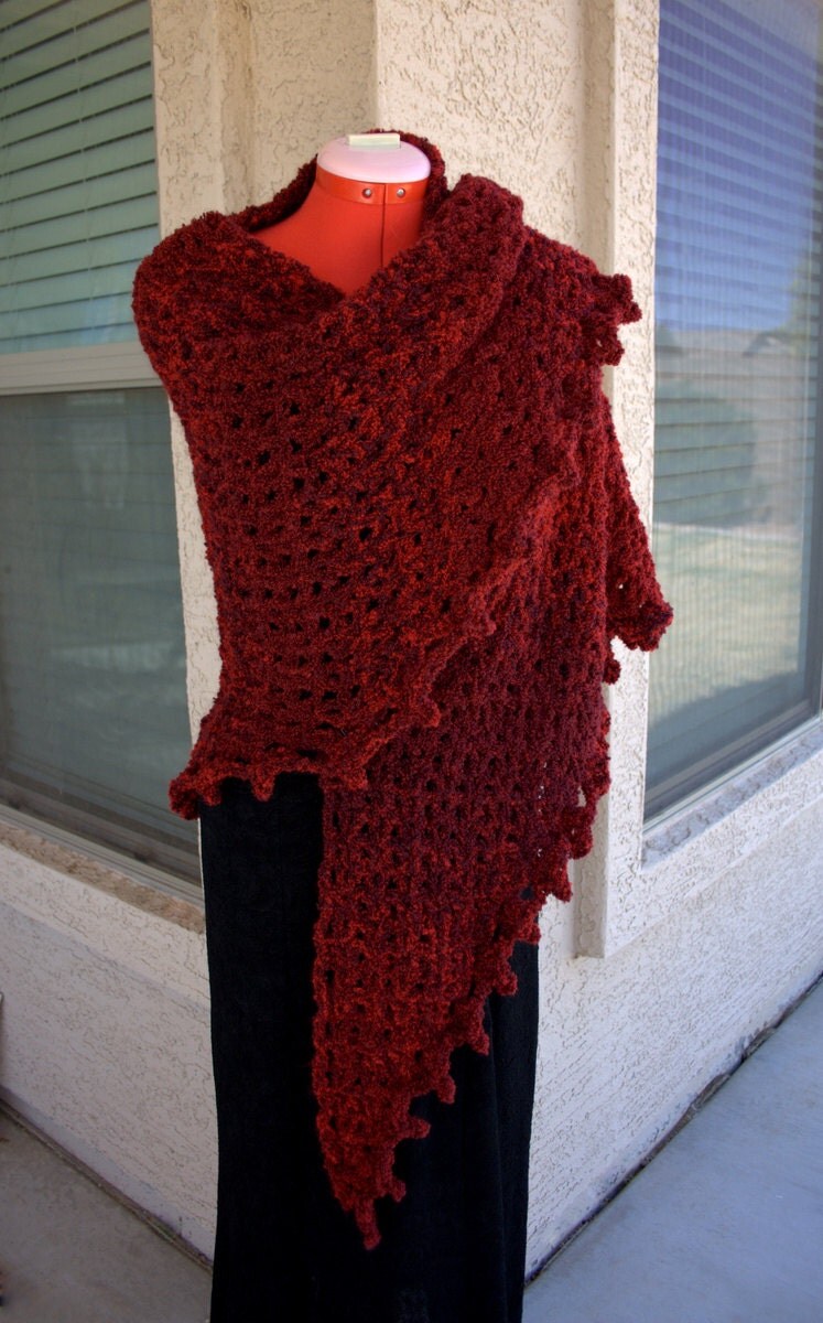 PDF DIGITAL PATTERN:Boucle Crochet Shawl Pattern Easy Crochet