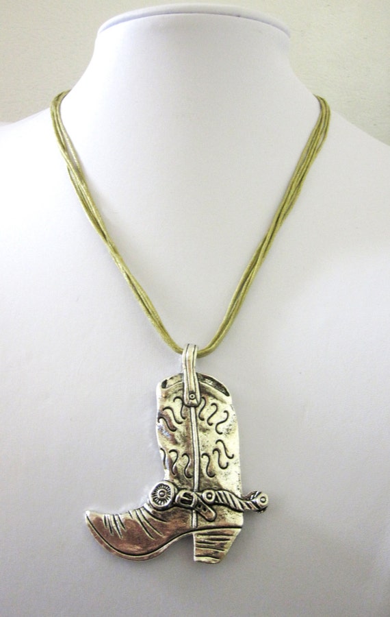 Cowboy Boot Necklace Western Jewelry