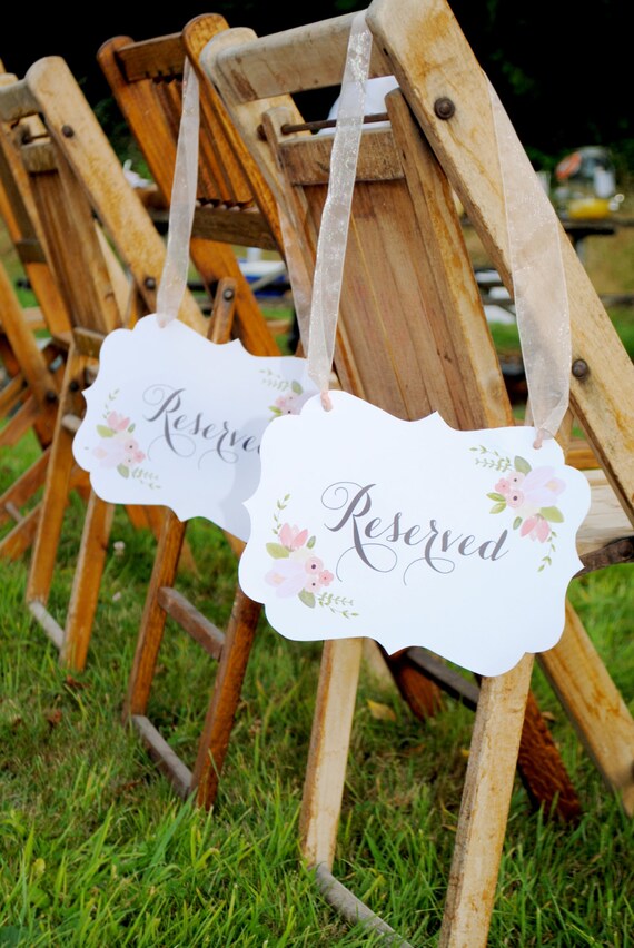 INSTANT DOWNLOAD Rustic Floral Reserved Place Card Signs - PRINTABLE Wedding by Itsy Belle Il_570xn