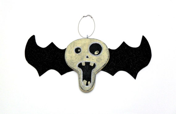 Skeleton Bat Halloween Primitive Halloween by MelissaDoriginals