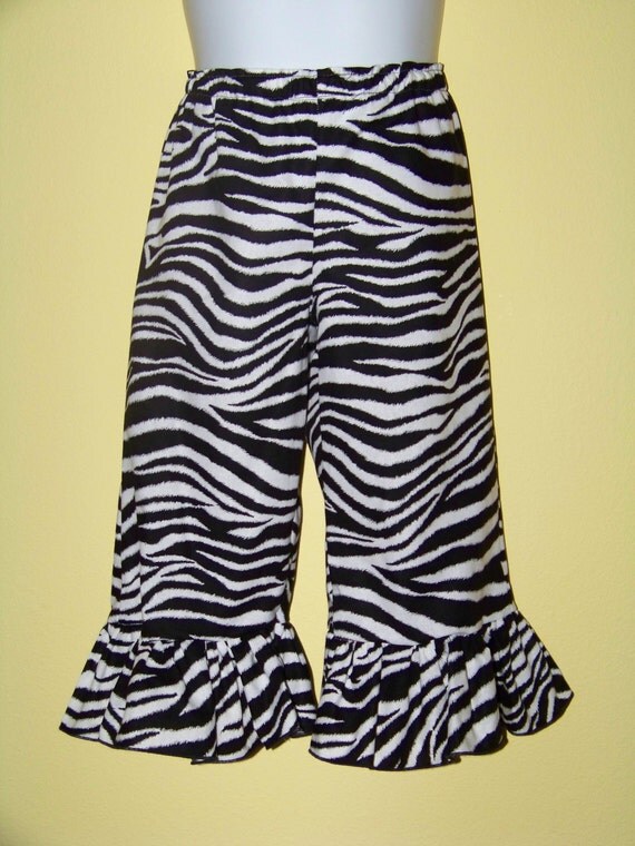 ZEBRA Ruffle Pants / Boutique Pants / Infant / Baby / Girl