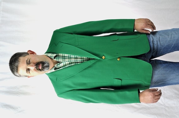 Men's Green Blazer Vintage Grass Green Sport Coat Jacket