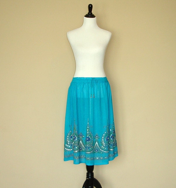 Gypsy Skirt Knee Length Skirt Boho Bollywood Skirt Indian
