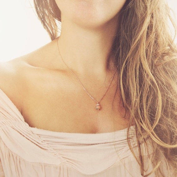 Dainty Rose Gold Necklace - Necklace & Earring Set