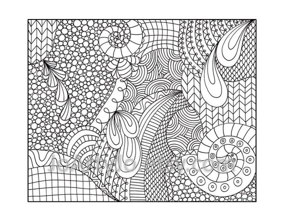 Zentangle Inspired Coloring Page Printable PDF Zendoodle