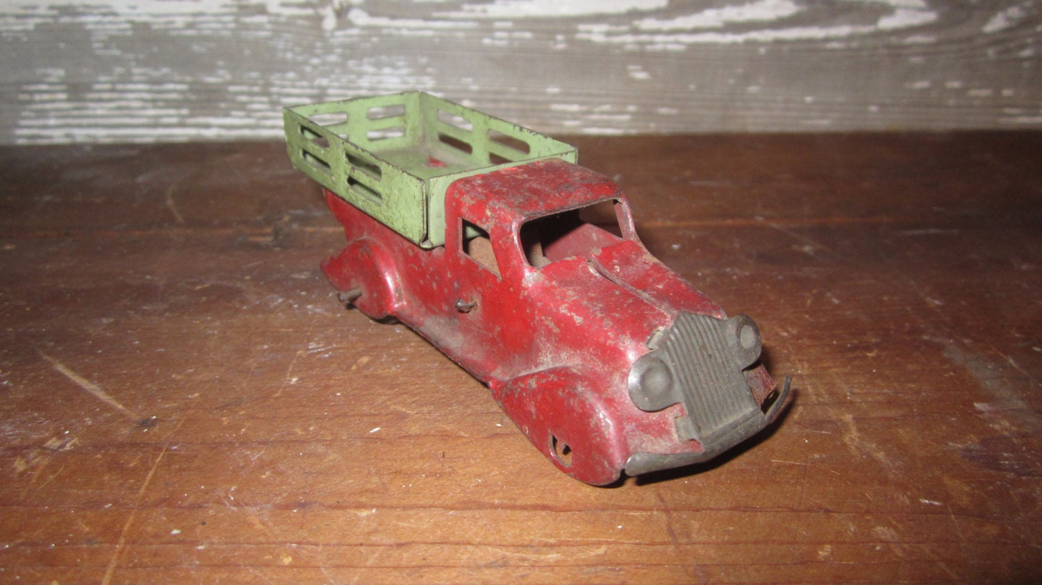 Antique Metal Toy Truck Marx 1930s Stake Bed Farm Truck Red   Il Fullxfull.557177726 Euer 