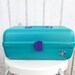 Vintage 90's Caboodle Teal and Purple Storage Container Make Up Storage Kaboodle