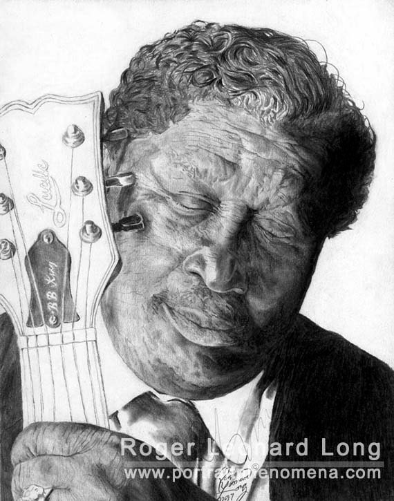 Items Similar To Portrait Pencil B. B. King Drawing "Feeling The Blues ...