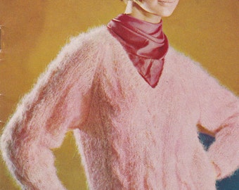 On Sale - Villawool Knitting and Crochet Pattern Book Vintage 1970s
