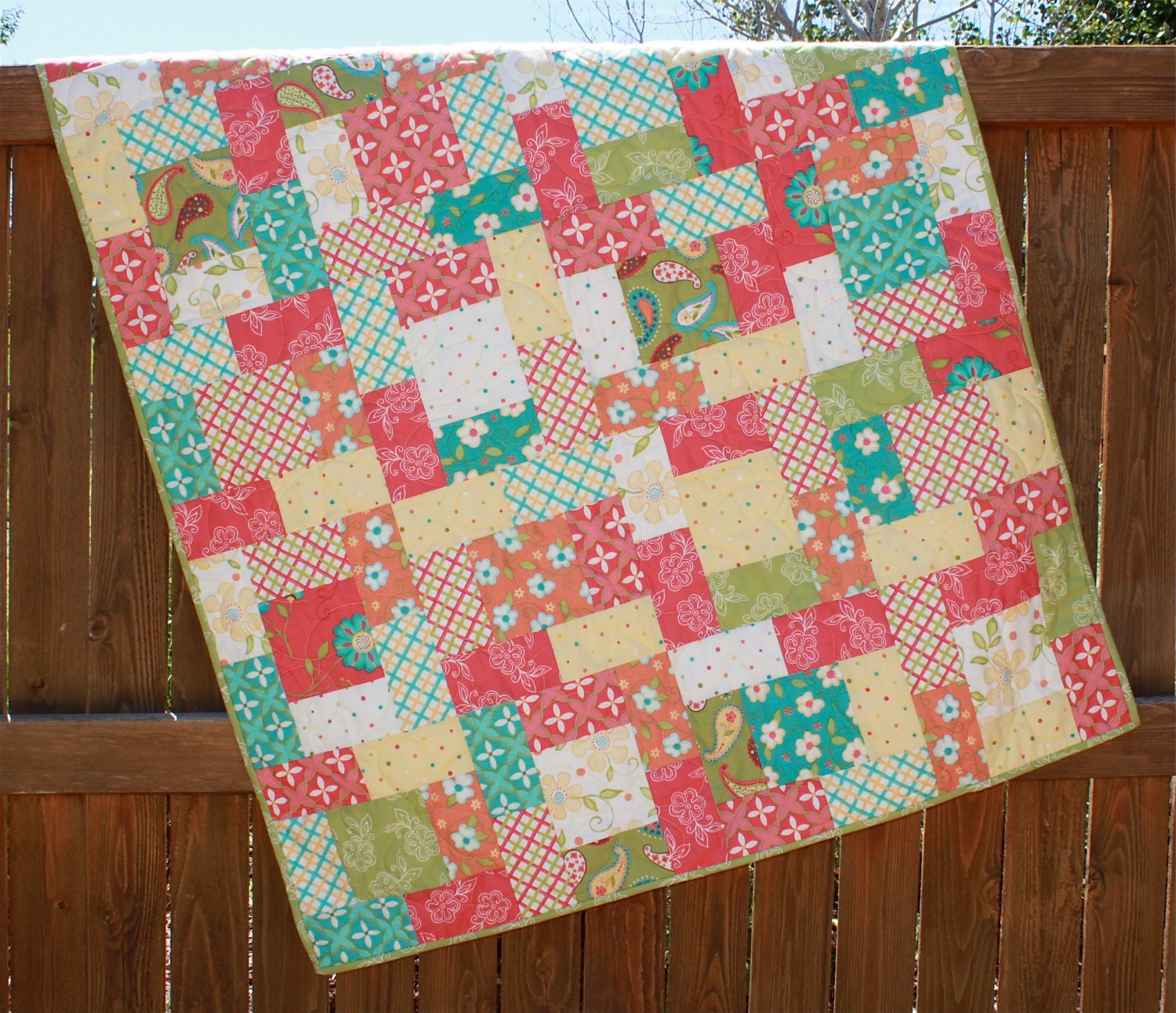 Whimsical Floral Baby Girl Quilt Sanibel Handmade by JennyMsQuilts