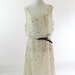 1980s Vintage Cream Silk Tank Dress with sweet little floral print